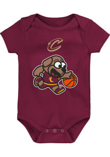 Outer Stuff Moondog Cleveland Cavaliers Baby Maroon Player Ready Short Sleeve One Piece