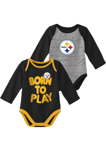 Pittsburgh Steelers Baby Black Future Player LS 2PK One Piece