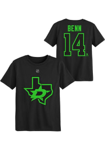 Jamie Benn  Dallas Stars Boys Black Flat Third NN Short Sleeve T-Shirt