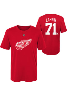 Dylan Larkin  Detroit Red Wings Boys Red Flat NN Short Sleeve T-Shirt
