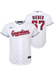Shane Bieber  Nike Cleveland Guardians Youth White Home Edition Jersey