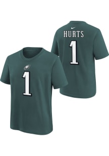 Jalen Hurts Philadelphia Eagles Youth Midnight Green NN Nike Player Tee