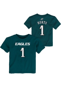 Jalen Hurts Philadelphia Eagles Toddler Midnight Green Hurts Mainliner NN Short Sleeve Player T Sh..