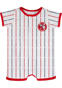 Cleveland Guardians Baby White Bat Ball Hitter Romper Short Sleeve One Piece