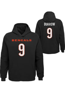 Joe Burrow Outer Stuff Cincinnati Bengals Youth Mainliner NN Long Sleeve Player Hoodie Black