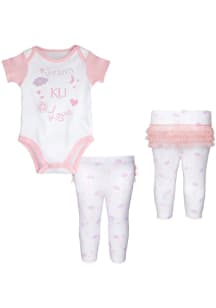 Kansas Jayhawks Infant Girls Pink Spreading Love Set Top and Bottom
