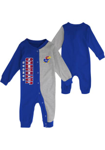 Kansas Jayhawks Baby Blue Coverall Time Long Sleeve One Piece