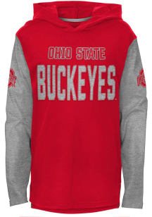 Ohio State Buckeyes Youth Red Heritage Hooded Long Sleeve Hoodie Shirt