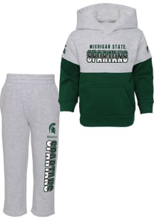 Michigan State Spartans Toddler Green Playmaker Hood Set Top and Bottom