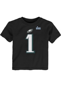 Jalen Hurts Philadelphia Eagles Toddler Black NN 2022 Super Bowl Bound Short Sleeve Player T Shirt