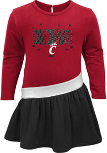 Cincinnati Bearcats Toddler Red Heart To Heart Long Sleeve Dress