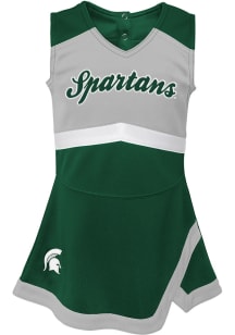 Michigan State Spartans Girls Green Captain Dress Design Cheer Dress Set