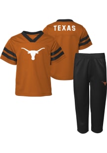 Texas Longhorns Toddler Burnt Orange Mascot Red Zone SS Set Top and Bottom