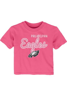 Philadelphia Eagles Infant Girls Big Game Short Sleeve T-Shirt Pink