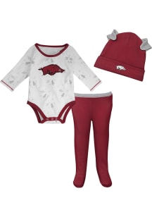 Arkansas Razorbacks Infant Cardinal Dream Team Hat Set Top and Bottom