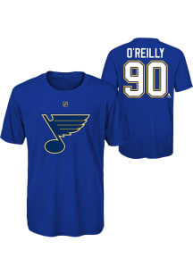 Ryan O'Reilly St Louis Blues Youth Blue Flat NN Perf Performance Player Tee