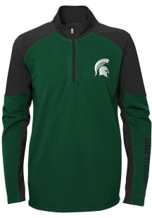 Michigan State Spartans Boys Green Audible Long Sleeve Qtr Zip