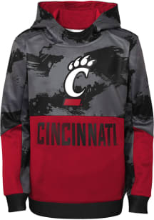 Cincinnati Bearcats Boys Red Covert Long Sleeve Performance Hooded Sweatshirt