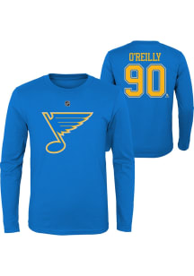 Ryan O'Reilly  Outer Stuff St Louis Blues Youth Light Blue Flat Third Number Long Sleeve Player T-..
