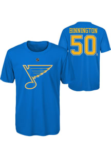 Jordan Binnington St Louis Blues Youth Light Blue NN Flat Third Performance Player Tee