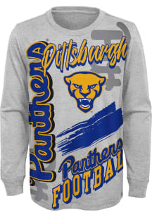 Pitt Panthers Boys Grey Game Day Vibes Long Sleeve T-Shirt