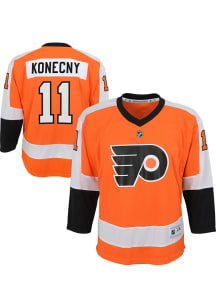 Travis Konecny  Philadelphia Flyers Youth Orange Replica Home Hockey Jersey