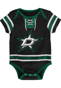 Dallas Stars Baby Black Hockey Pro Blank Design Short Sleeve One Piece