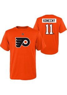 Travis Konecny Philadelphia Flyers Youth Orange Flat Third NN Player Tee