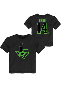 Jamie Benn Dallas Stars Toddler Black Flat Third NN Short Sleeve Player T Shirt