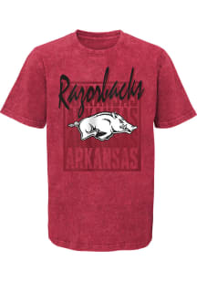 Arkansas Razorbacks Youth Cardinal Red Headliner SS Tee Short Sleeve T-Shirt