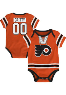 Gritty  Outer Stuff Philadelphia Flyers Baby Orange Hockey Pro NN Short Sleeve Player One Piece