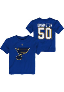 Jordan Binnington St Louis Blues Toddler Blue Name and Number Short Sleeve Player T Shirt