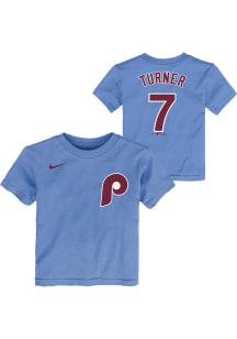 Trea Turner Philadelphia Phillies Infant Alt NN Short Sleeve Player T-Shirt Light Blue