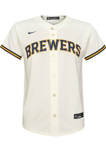 Nike Milwaukee Boys White Home Blank Replica Baseball Jersey