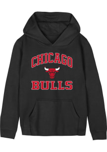 Chicago Bulls Boys Black #1 Design Long Sleeve Hooded Sweatshirt