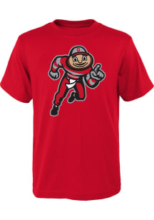 Brutus Buckeye  Outer Stuff Ohio State Buckeyes Youth Red Running Brutus Short Sleeve T-Shirt