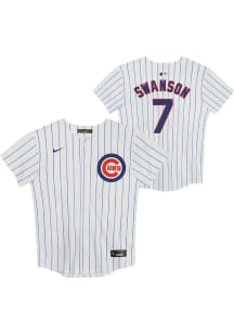 Dansby Swanson  Chicago Cubs Boys White Home Game Baseball Jersey
