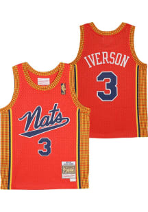 Allen Iverson  Mitchell and Ness Philadelphia 76ers Boys Red Swingman Road Design Basketball Jerse..