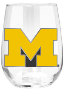 Michigan Wolverines 15oz Emblem Stemless Wine Glass - Blue