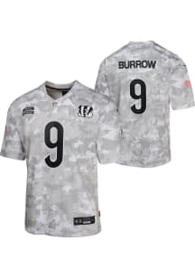 Joe Burrow Cincinnati Bengals Youth Grey Nike Salute To Service Football Jersey