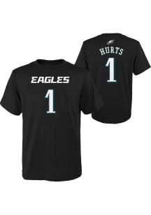 Jalen Hurts Philadelphia Eagles Youth Black Name and Number Player Tee