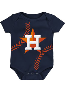 Houston Astros Baby Navy Blue Home Run Short Sleeve One Piece