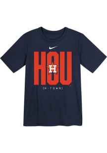 Nike Houston Astros Boys Navy Blue Team Score Board Short Sleeve T-Shirt