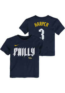 Bryce Harper Philadelphia Phillies Toddler Navy Blue Fuse City Connect Short Sleeve Player T Shirt