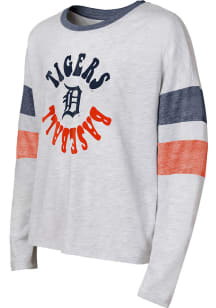 Detroit Tigers Girls Grey Double Header Long Sleeve T-shirt