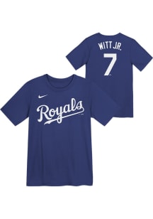 Bobby Witt Jr  Kansas City Royals Boys Blue Home NN Short Sleeve T-Shirt