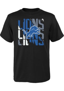 Detroit Lions Youth Black Savage Stripes Short Sleeve T-Shirt