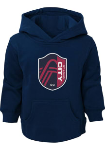 St Louis City SC Toddler Navy Blue Primary Logo Long Sleeve Hooded Sweatshirt