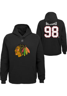 Connor Bedard Outer Stuff Chicago Blackhawks Youth Name and Number Long Sleeve Player Hoodie Black