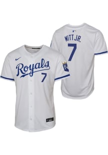 Bobby Witt Jr  Nike Kansas City Royals Youth White Home Limited Jersey